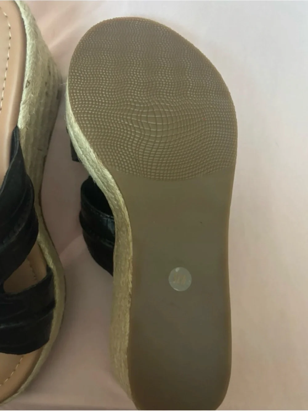 Women's Wide Black Wedge Slides/ Sandals